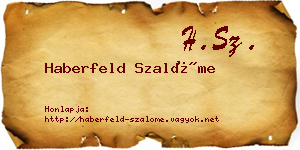 Haberfeld Szalóme névjegykártya